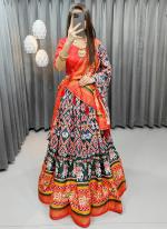 Tussar Silk Multi Festival Wear Printed Lehenga Choli